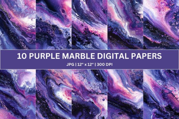 10 Purple Marble Digital Paper: A Creative Powerhouse for Designers and Artists