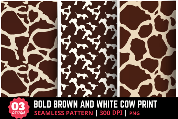 Bold Brown and White Cow Print Pattern