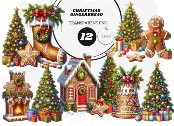 Elevate Your Holiday Projects with Charming Christmas Gingerbread Designs