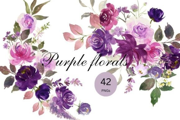 Evaluating Hand Painted Pink Purple Rose Clipart for Professional and Personal Design Projects