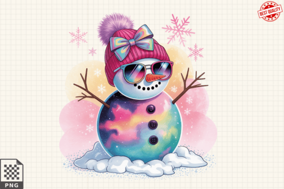 Evaluating the Iridescent Snowman PNG for Professional Sublimation and Craft Design