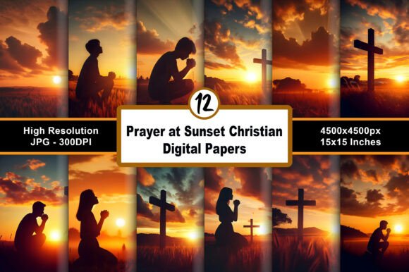 Infusing Faith into Creativity with Prayer at Sunset Christian Digital Papers
