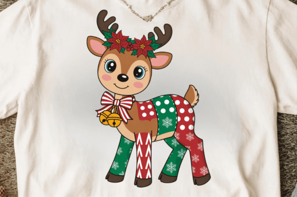 Practical Applications of Christmas Deer Patchwork PNG Clipart for Sublimation and Design