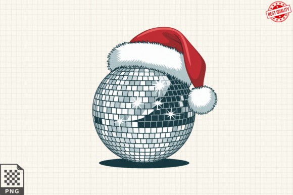 Retro Disco Ball Santa Hat PNG Clipart Guide