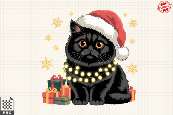 Spooky Meets Festive: Creative Ways to Use Black Cat Christmas Clipart PNG Files
