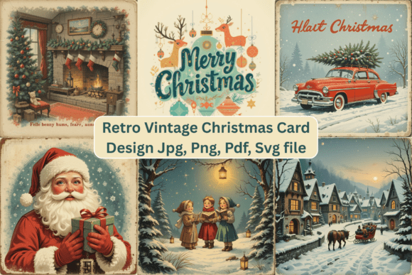 Strategic Implementation of Retro Vintage Christmas Card Design for Brand and Personal Impact