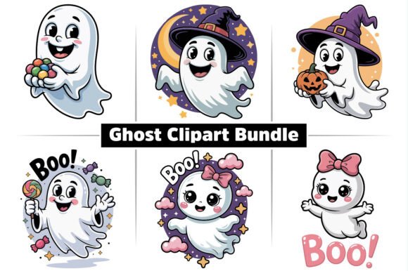 Unleash Your Spooky Side with the Cute Halloween Ghost SVG Clipart Bundle