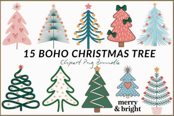 Unleashing Creativity with the Boho Christmas Tree Hand-Drawn Bundle