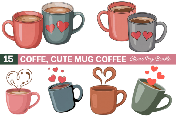 Valentine's Day Coffee & Cute Mug Art