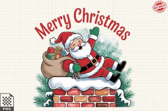 Whimsical Christmas Santa Claus Clipart for Festive Designs